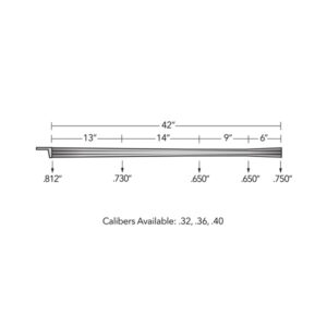 42” Squirrel Profile – 148" and 1.66″ Square or Radius Rifling with Flared Plug