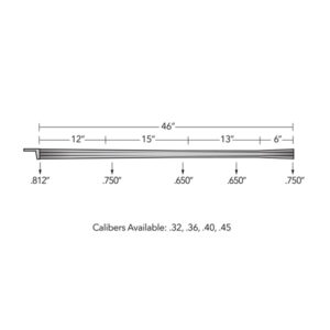 46” Squirrel Profile – 148" and 1.66″ Square or Radius Rifling with Flared Plug